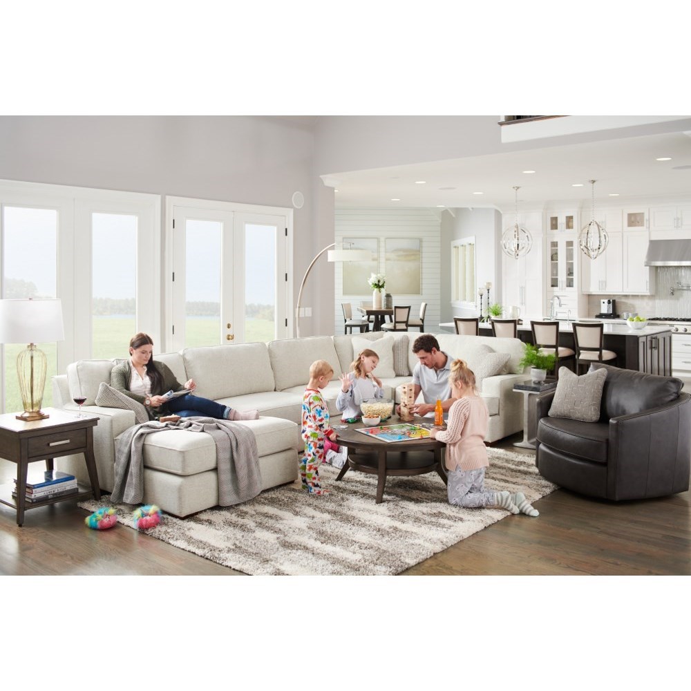 LaZBoy Paxton 60R663+2X60M+6CC+60AD165631 4Seat Premier Sectional Sofa with Comfort Core